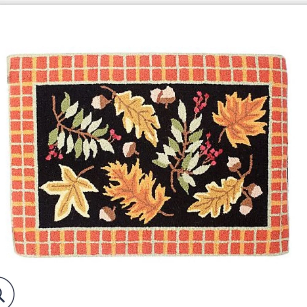 Valerie Parr Hill 100% Wool 2' x 3' Fall Accent Rug/Autumn Leaves/EUC!